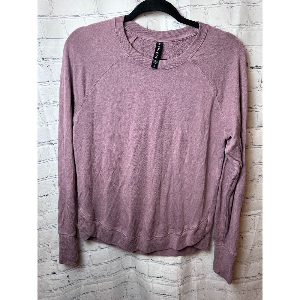 Athleta Pranayama Restore Mauve Pullover Sweatshirt Relaxed Fit Size S